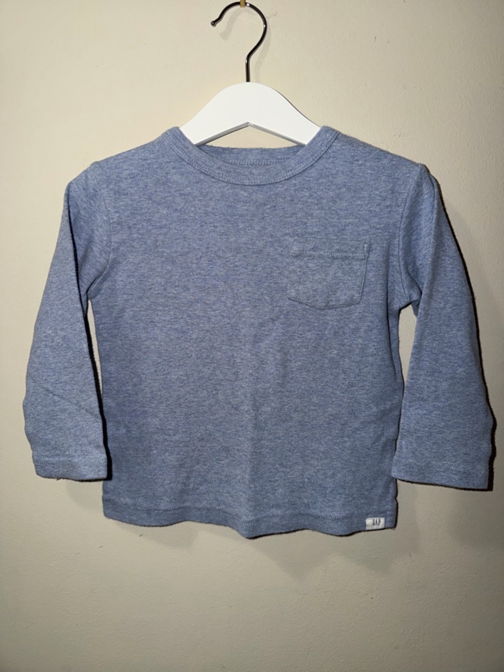 Babygap Classic Crewneck Long-Sleeve Tee in‎ Heather Blue for Kids